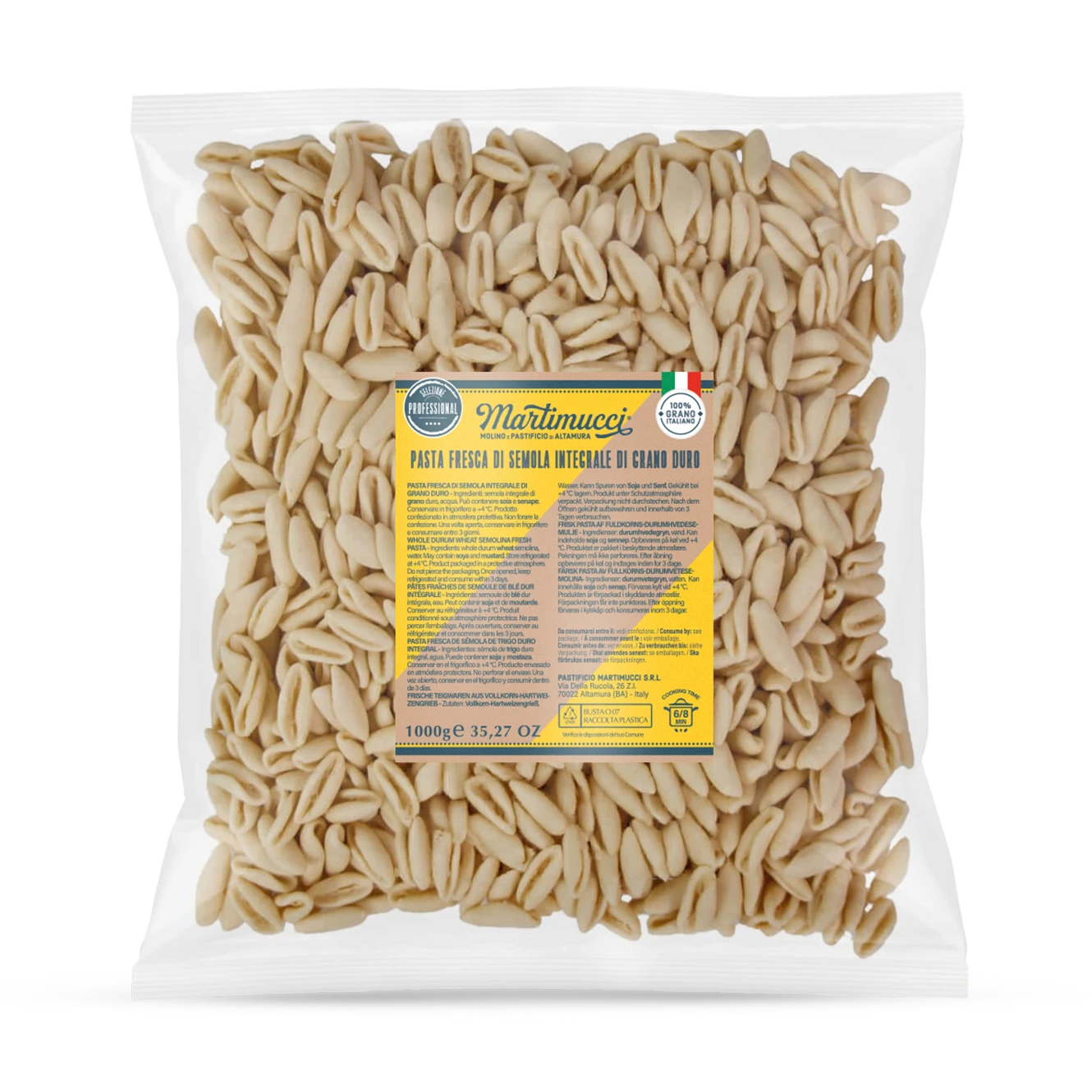 Cavatelli integrali Martimucci pasta fresca Linea Ho.Re.Ca. Integrale
